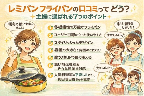 レミパン フライパンの口コミってどう？主婦に選ばれる７つのポイント