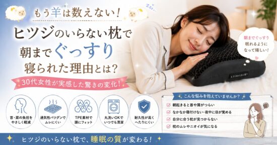 もう羊は数えない！ヒツジのいらない枕で朝までぐっすり寝られた理由とは？