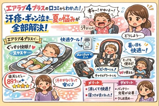 エアラブ4 プラスの口コミからわかった！汗疹・ギャン泣き…夏の悩みが全部解決