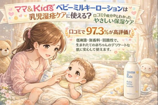 ママ＆キッズ ベビーミルキーローションは乳児湿疹ケアに使える？口コミや成分からわかったやさしい保湿ケア